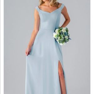 Kennedy Blue light blue bridesmaid’s dress.